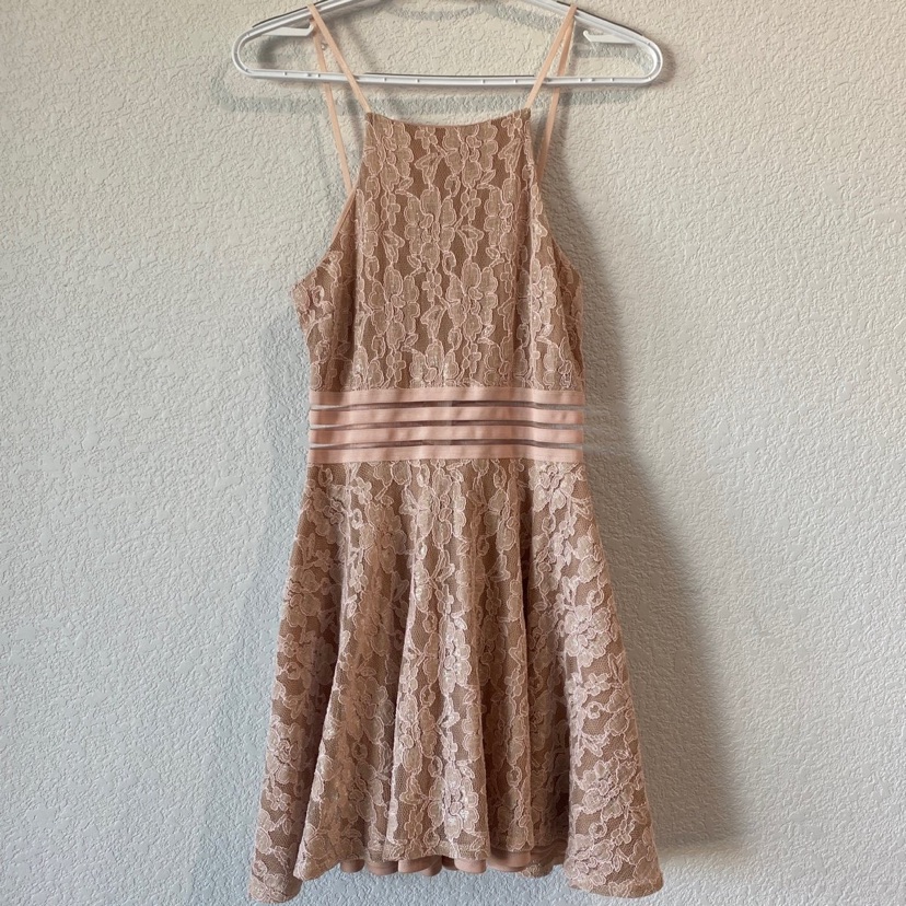 Blush Lace A-Line Dress Size 3